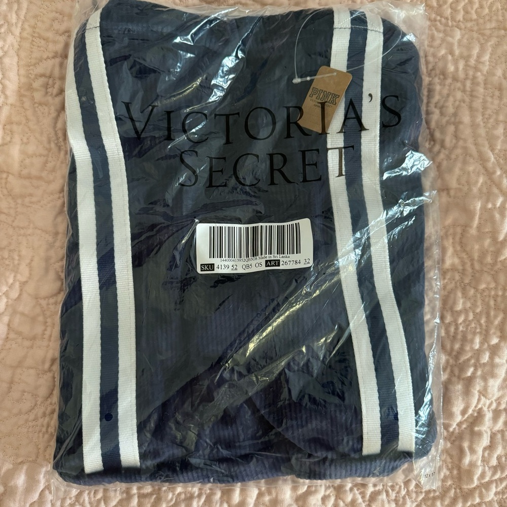 NWT Victoria’s Secret Pink Navy Blue Corduroy Bag